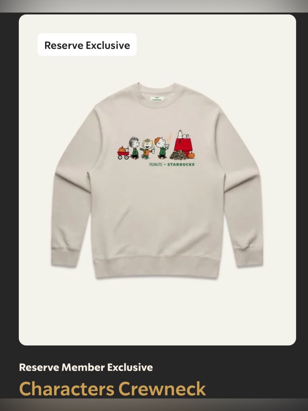 NWT Peanuts x Starbucks Crewneck